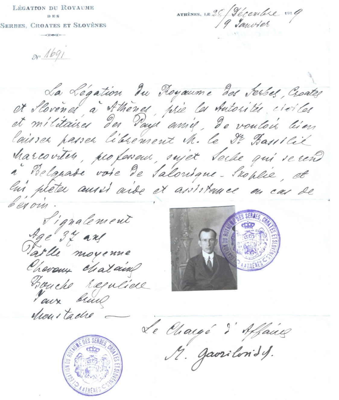 Travel Documents Athens 1919